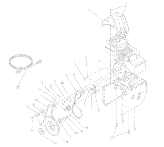 Engine And V-Belts Diagram and Parts List for 31B-611D352 2000 Yard Machines Snow Blower